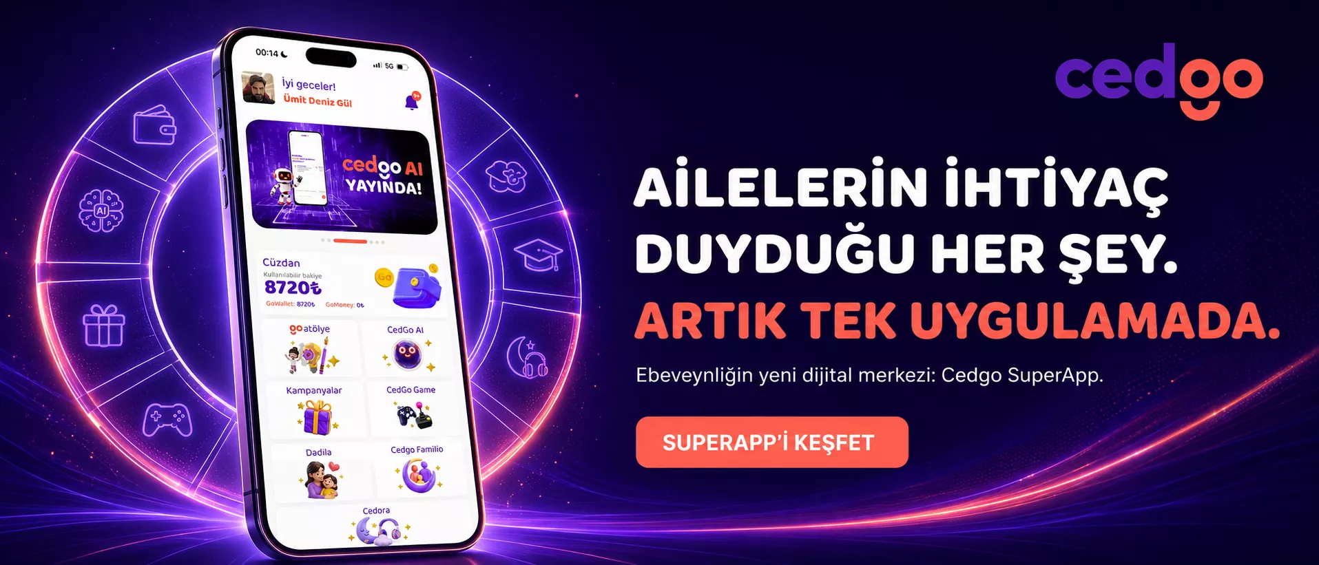 ailelerin ihtiyaç duyduğu her şey tek uygulamada